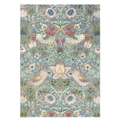 William Morris Floral Handmade Tufted Wool Slate Area Rug Perigold